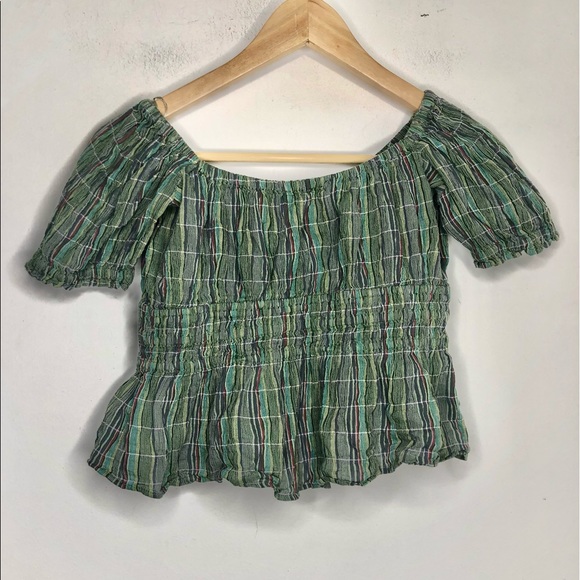 Free People • Vivi Smocked Striped Crop Top XS - Picture 5 of 6